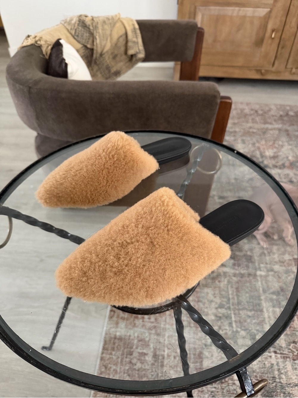 Jenni Kayne Shearling wool and leather mules
